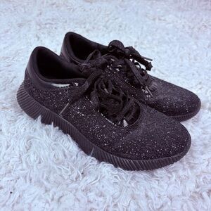 NATURE BREEZE Black Glitter sparkle Sneakers size 7.5